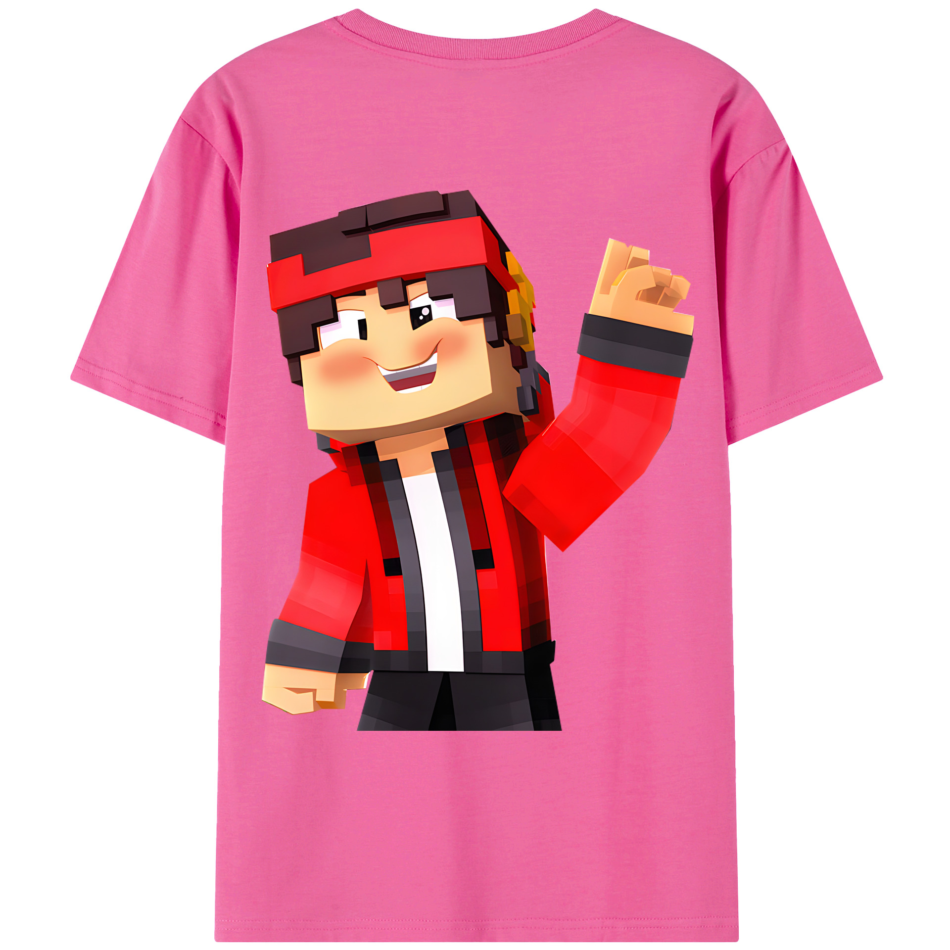 （画像用） マインクラフト ブロックの世界 Minecraft MC Block world レディース半袖Tシャツ(バックプリント)